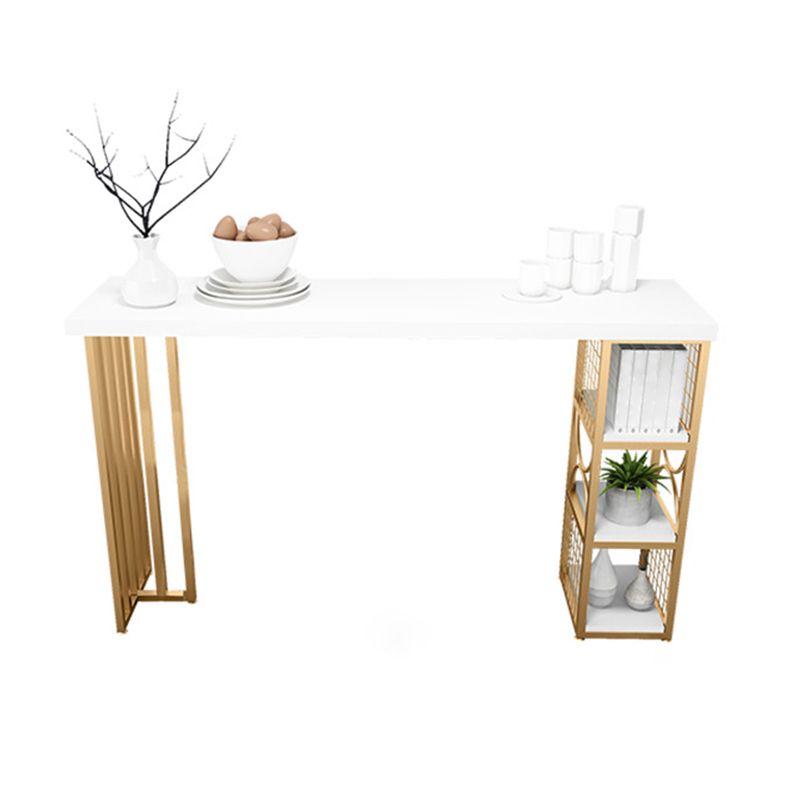 Glam Pub Table Solid Wood Bar Height Rectangle Bar Table for Indoor