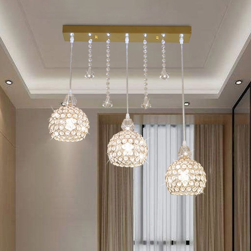Corridoio globo lampada sospensione in oro in oro in oro a 3 luci a 3 luci a 3 luci a 3 luci
