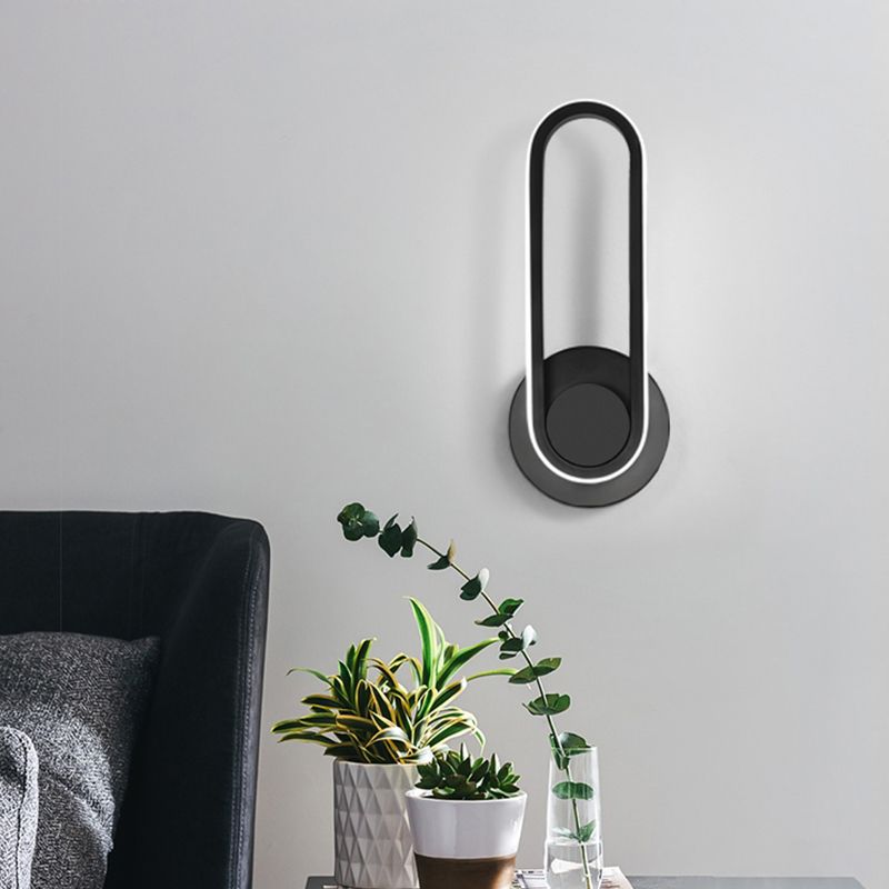 Acrylic Oval LED Wall Sconce in Modern Concise Style Aluminium Rotatable Wall Lamp for Bedroom