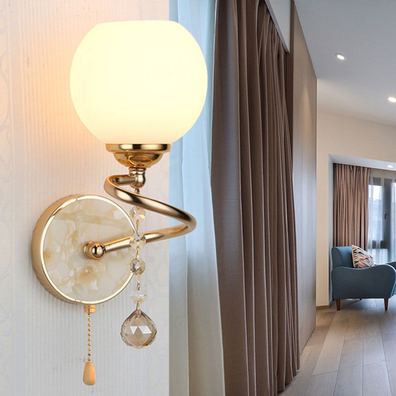 Milk White Glass Wall Sconce Lighting Nordic Style Wall Lighting Freet