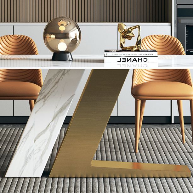 Luxurious Sintered Stone Top Dining Set Rectangle 1/2/5/7 Pieces Dining Area Table Set