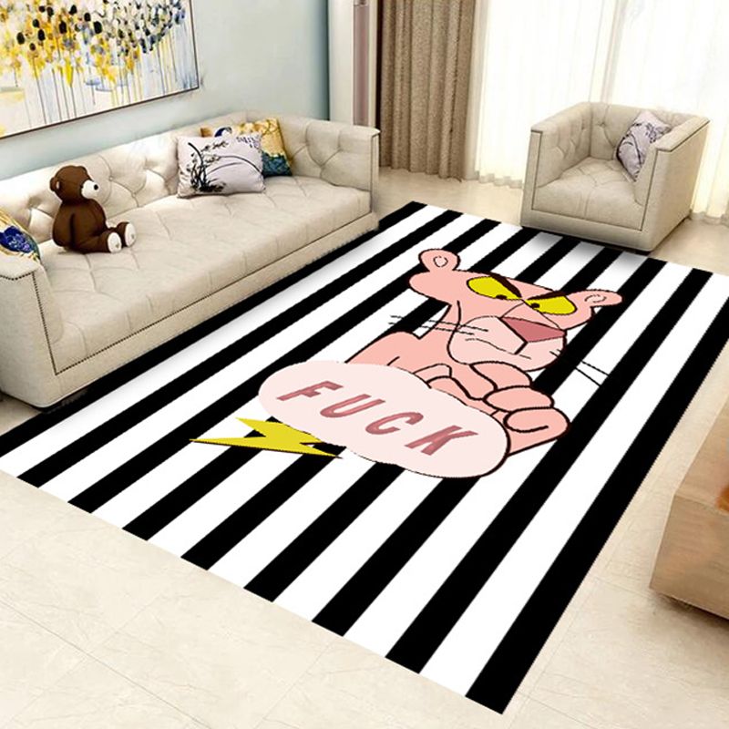 Trendy Living Room Rug Multi Colored Geometric Printed Area Rug Polypropylene Non-Slip Stain-Resistant Rug