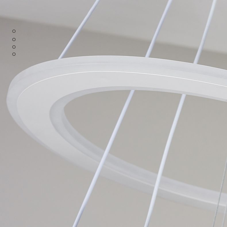 White O Chandelier Pendant Minimalist 3-Light Acrylic LED Ceiling Light for Dinner