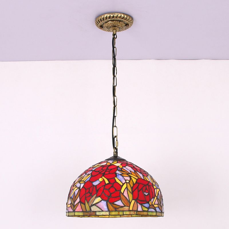 Dome Red Tloorn Tloorn Taching Pendant Lightings