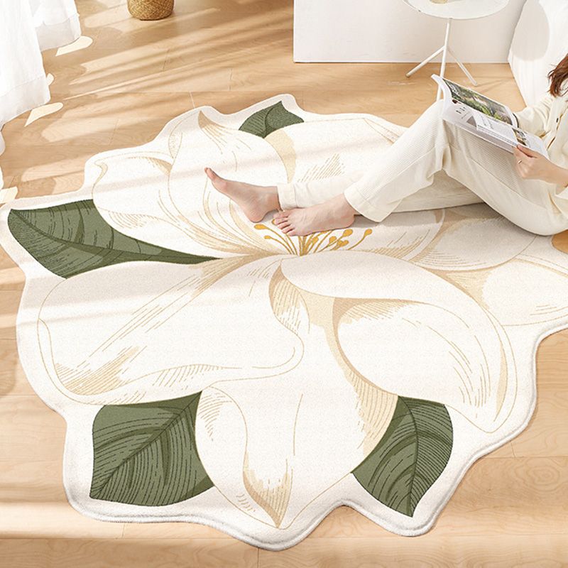 Novelty Area Rug Living Room Contemporary Carpet Floral Pattern Non-Slip Backing Carpet