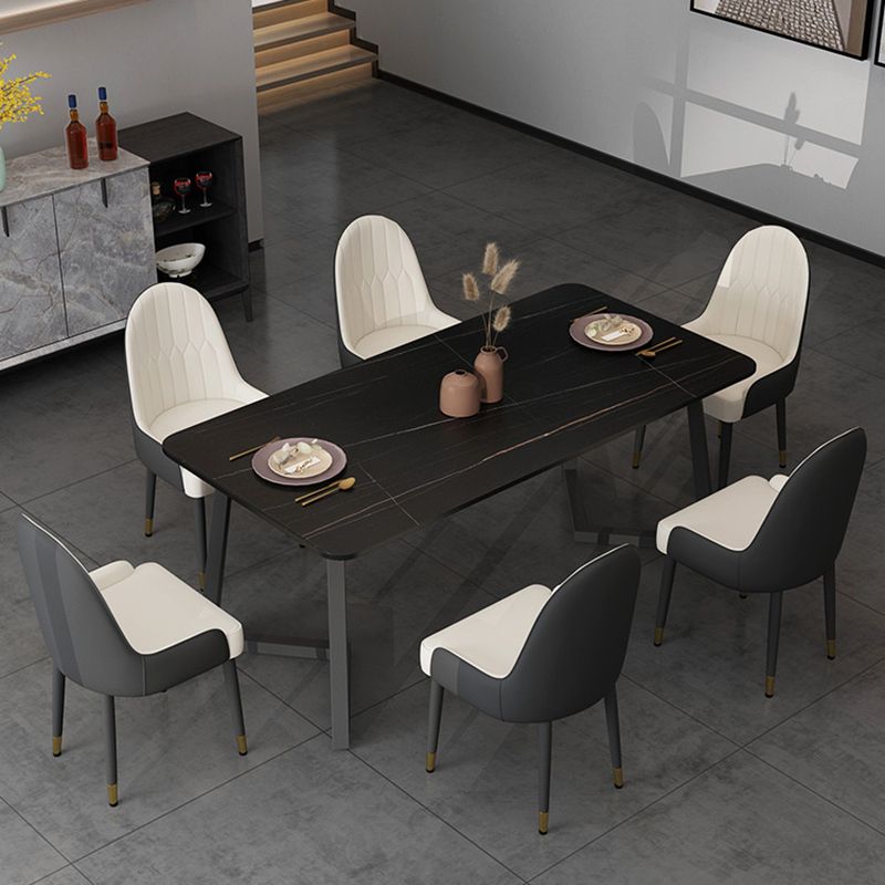 Modern Stone Rectangle Dining Table 1/2/5/7 Pieces Dining Set for Dining Room