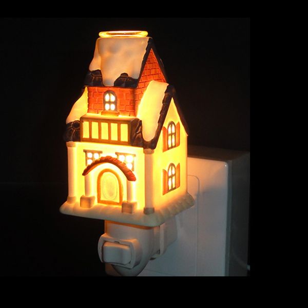 Ceramics House Night Light Tiffany Loft 1 Bulb Wall Sconce Lighting in Red/White/Blue/Pink for Bedroom