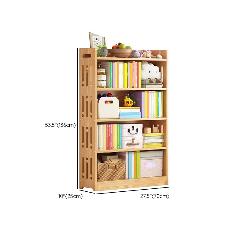 Contemporary Bookshelf Standard Wooden Closed Back Bookcase with Shelves