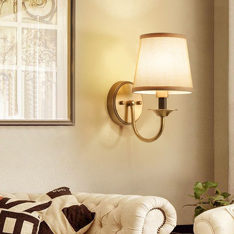 eometric Shade Wall Lighting Modern Simple Style Glass 1 Light Sconce Light in Gold