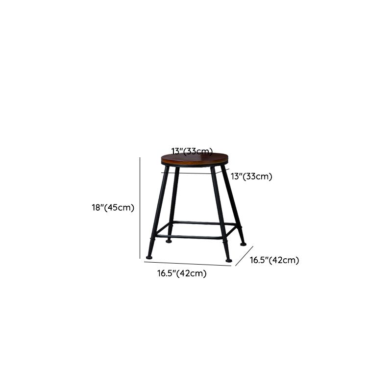 Contemporary Metal Dining Stools Round Bar Stools with Footrest