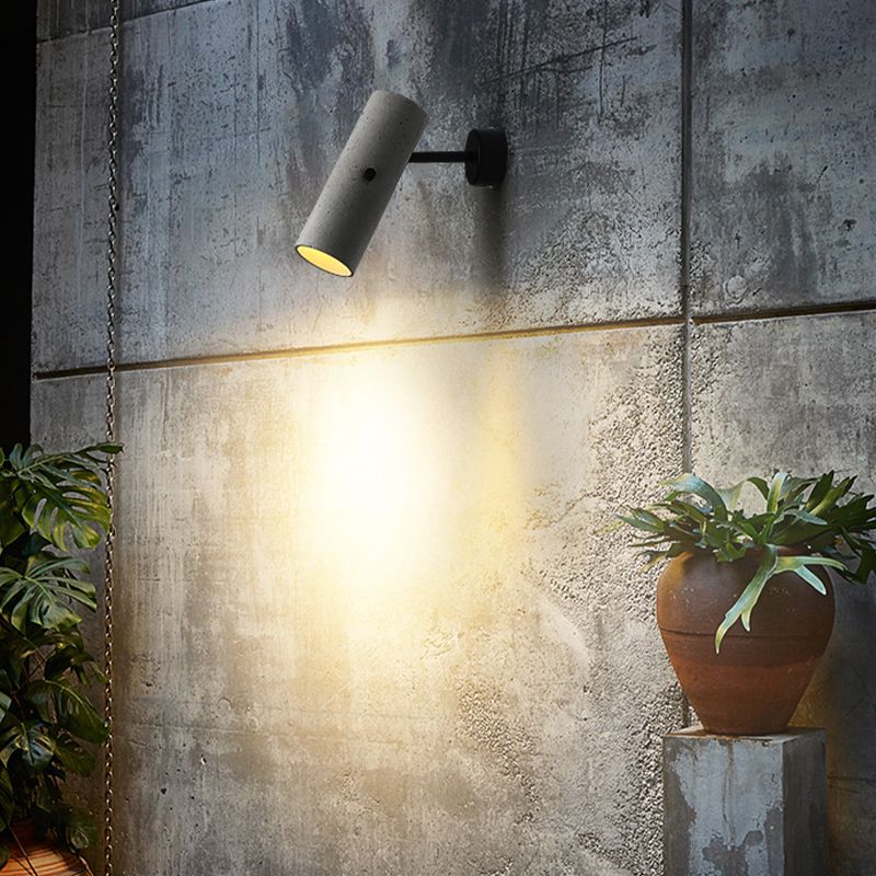 Lampada a parete cilindro lampada moderna a parete grigia a 1 luce con tonalità di cemento