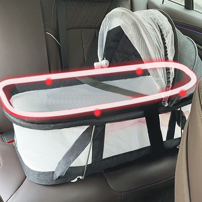 Portable Metal Bassinet Oval Moses Basket with Safety Rails for Newborn
