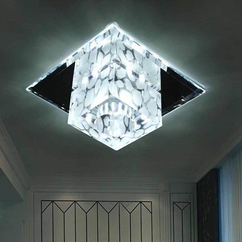 Cube Geformte Flush Mount Beleuchtung Minimalist Crystal Hallway LED Flush Mount Halterung