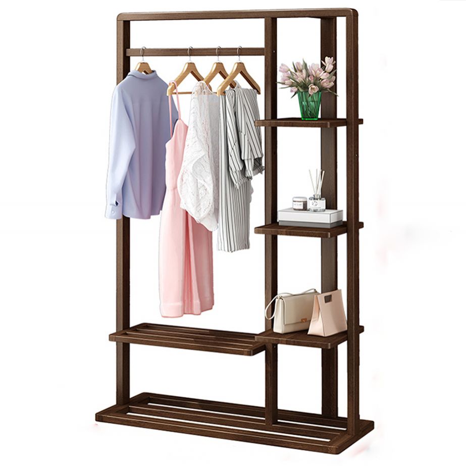 Modern Style Wooden Wardrobe Bedroom Wardrobe Armoire with Garment Rod