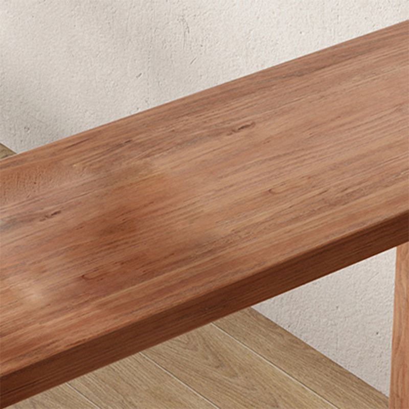 Contemporary Style Bar Table Solid Wood Bistro Bar Desk with Storage Shelf