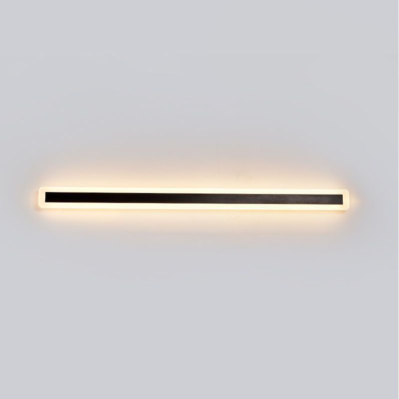 Black Linear LED Wall Light in Modern Simplicity Metal Wall Lamp for Bedroom