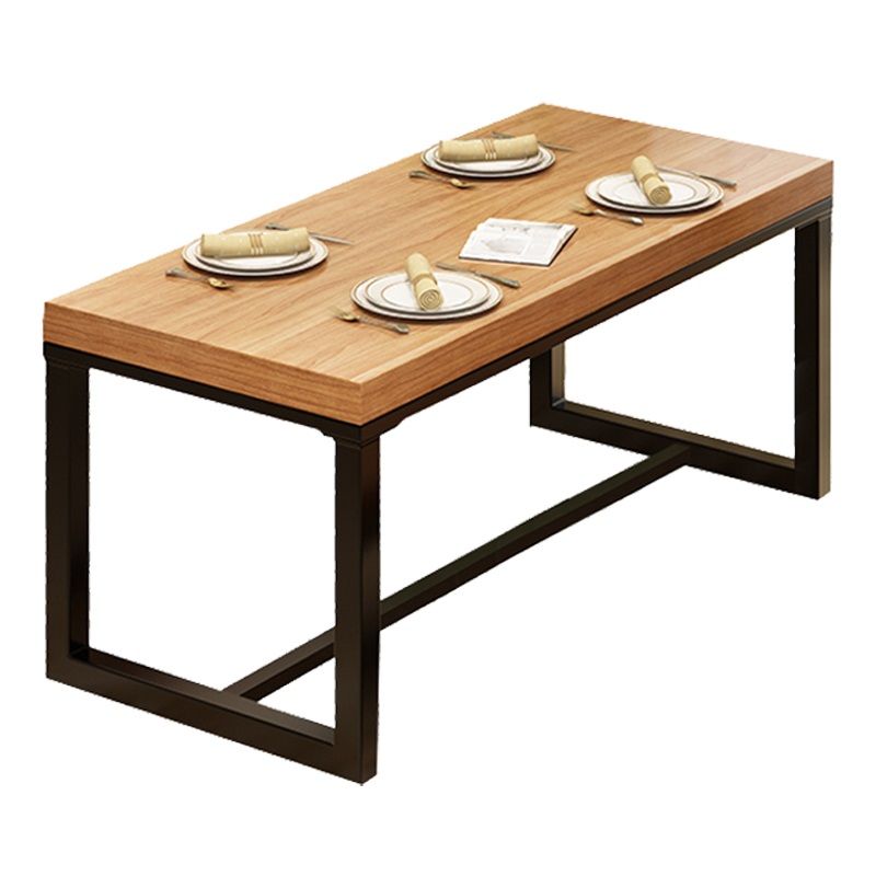 Mesa de comedor de cocina de madera maciza moderna forma de comedor rectángulo de comedor estándar con base de caballete