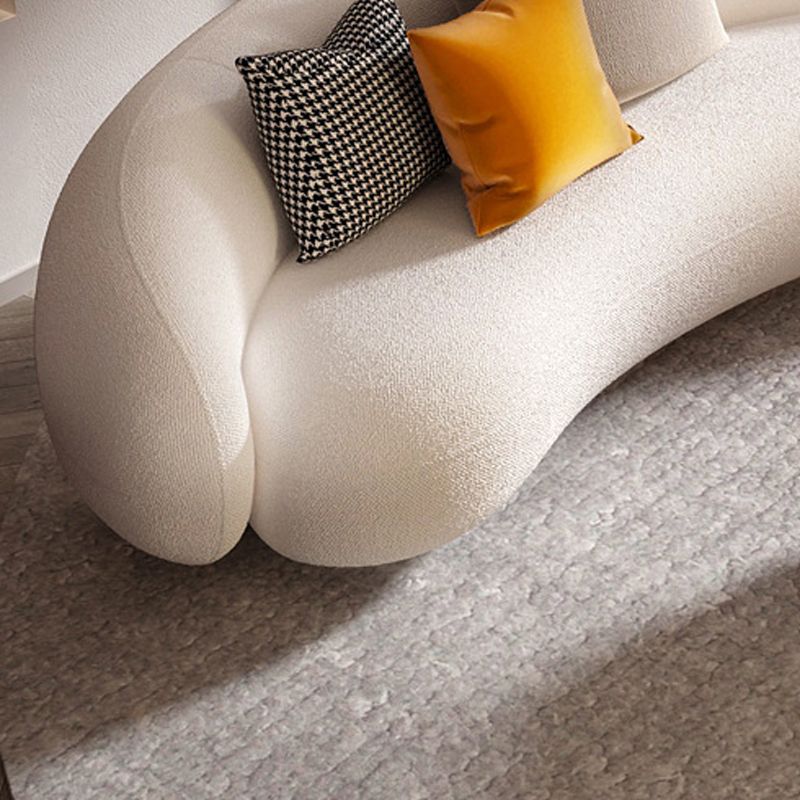 Scandinavian Sofa Fabric White Living Room Tuxedo Arm Cushions Curved Settee