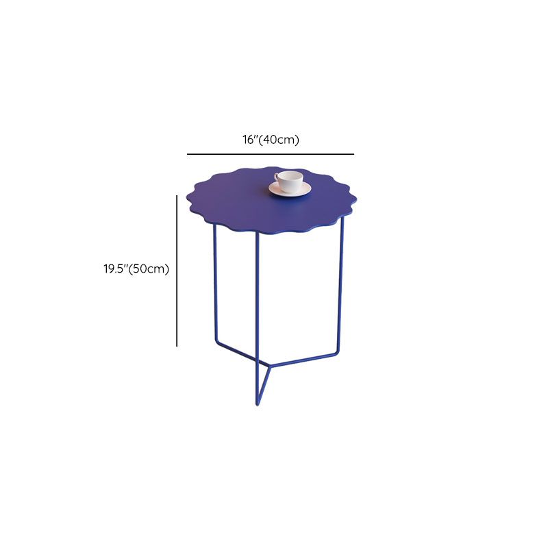 19.68" Tall Cross Legs End Table Metallic Blue Accent Side Table