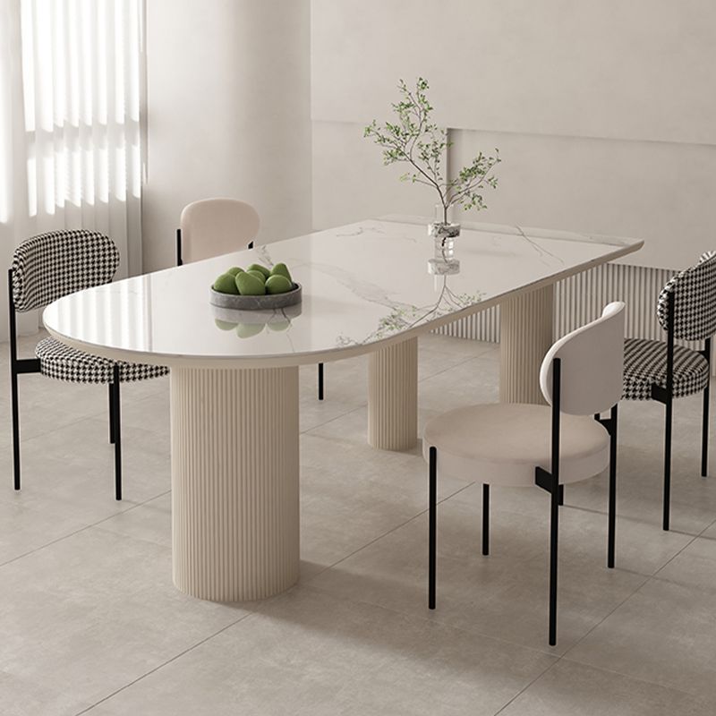 Sintered Stone Top Table White Dining Table for Kitchen Dining Room