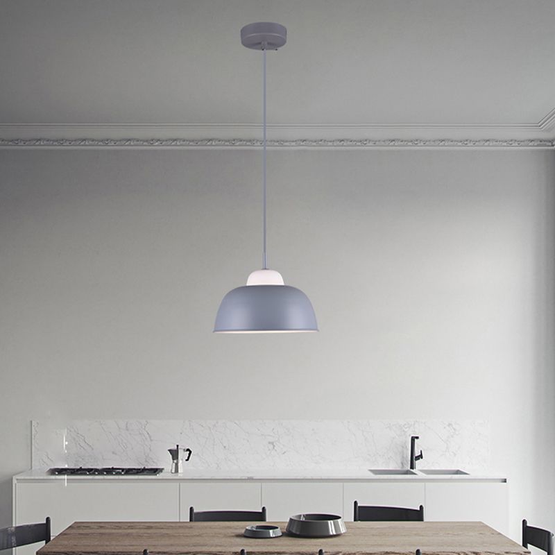 Pot Cover Shape Hanging Lighting Modern Style Metal 1 Light Hanging Lamp for Living Room