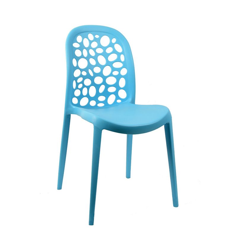 Silla de comedor de plástico de estilo moderno, silla auxiliar de comedor sin brazos para cocina (juego de 4)