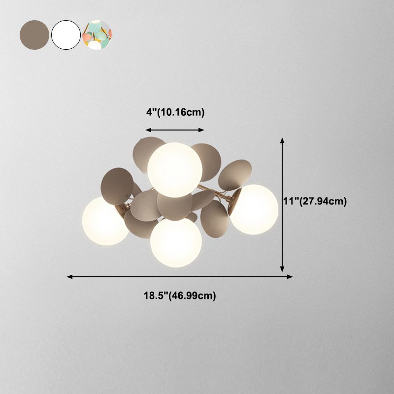 Lámpara de techo de techo de forma esférica de estilo moderno iluminación de techo múltiple de luz para dormitorio