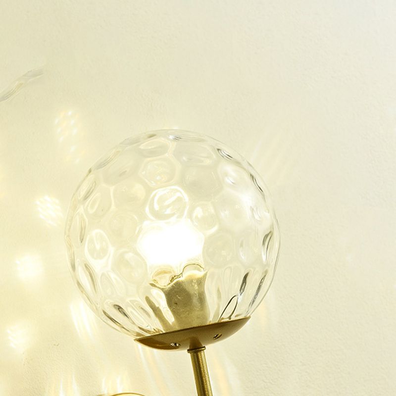 Lámpara de pared esférica minimalista 1 iluminación de apliques de pared de vidrio claro con brazo