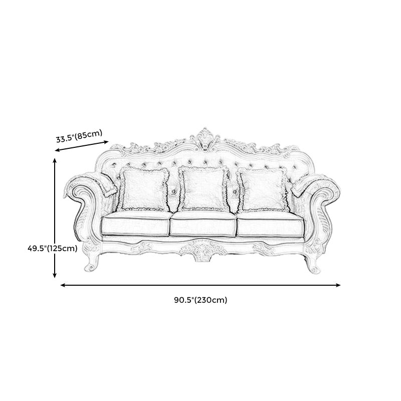 Traditional Camel Back CouchFlared Arm Settee for Three People