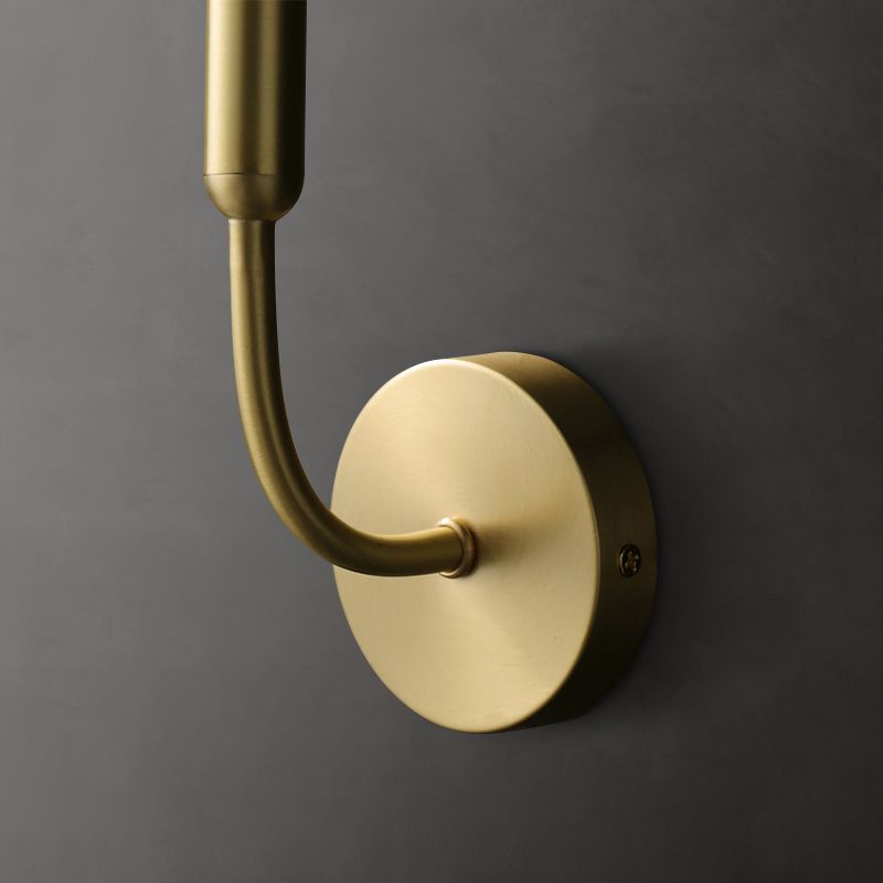Linear Shade Metal Wall Sconce Modern Style 1 Light Wall Mount Light Fixture in Brass
