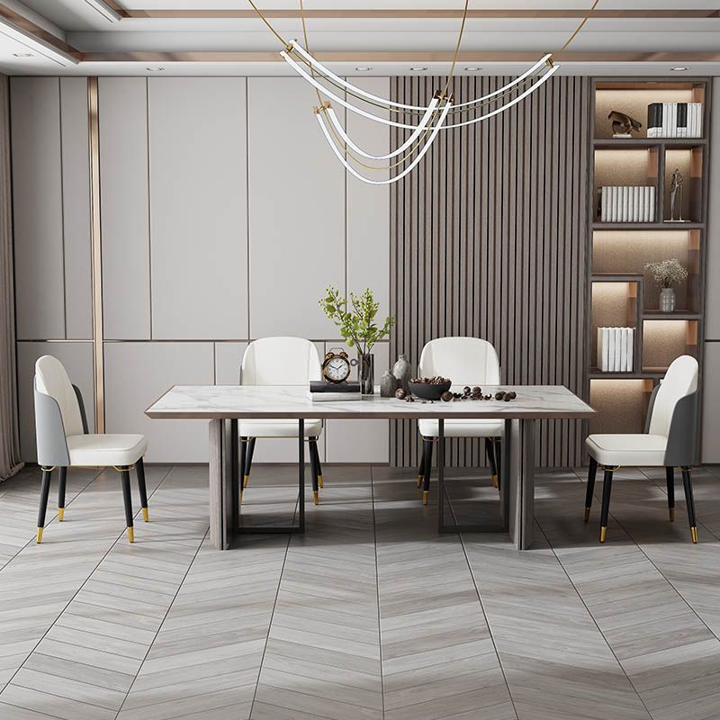 Silla de comedor de madera de estilo nórdico, sillas de comedor sin brazos de cuero PU para uso doméstico