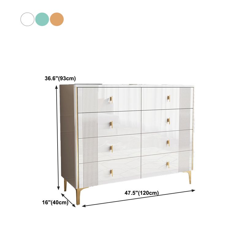 Modern Slate Storage Chest Glam Style Double Dresser with 6 / 8 Drawers
