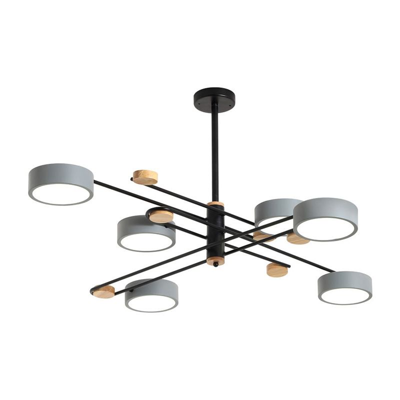 Criss-Cross-LED-Kronleuchter Nordic Novelty Metal 6-Light-Wohnzimmer Hanging Lampe