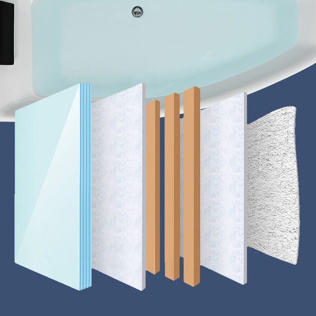 Modern Corner Acrylic Bathtub Soaking White Back to Wall Bath