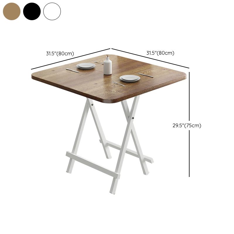 Metal and Wood Table Mid-Century Modern Style Folding Dining Table