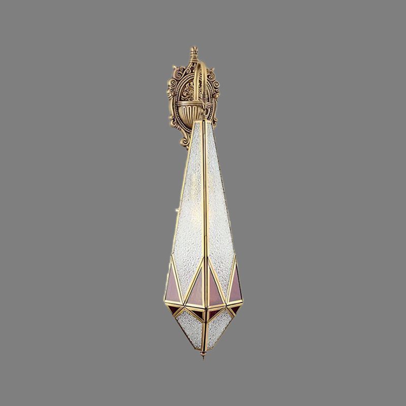 1 Kopfwasserglasleuchte traditionelle Arabische Messing -Diamant -Eckwandmontage, 4 "/6" breit