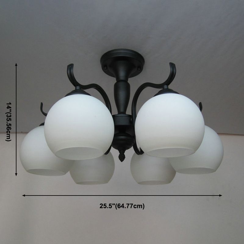 Minimalistische inbouwplafondlamp Traditionele plafondlamp met glazen kap voor slaapkamer