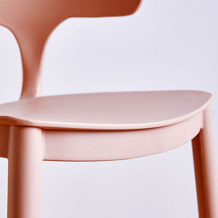 Scandinavia Style Bar-stool Plastic Legs Square Seat Barstool with Low Back for Kitchen