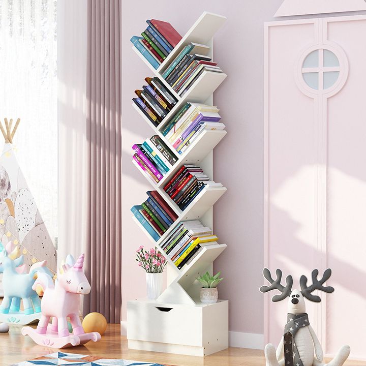 Contemporary Manufactured Wood Bookcase Closed Bookshelf for Study Room