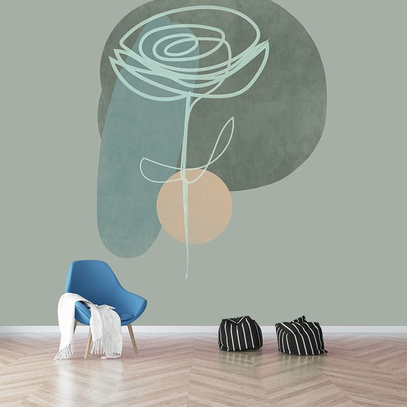 Plant Illustration Wall Mural Wallpaper Environment Friendly Sitting Room Wall Mural