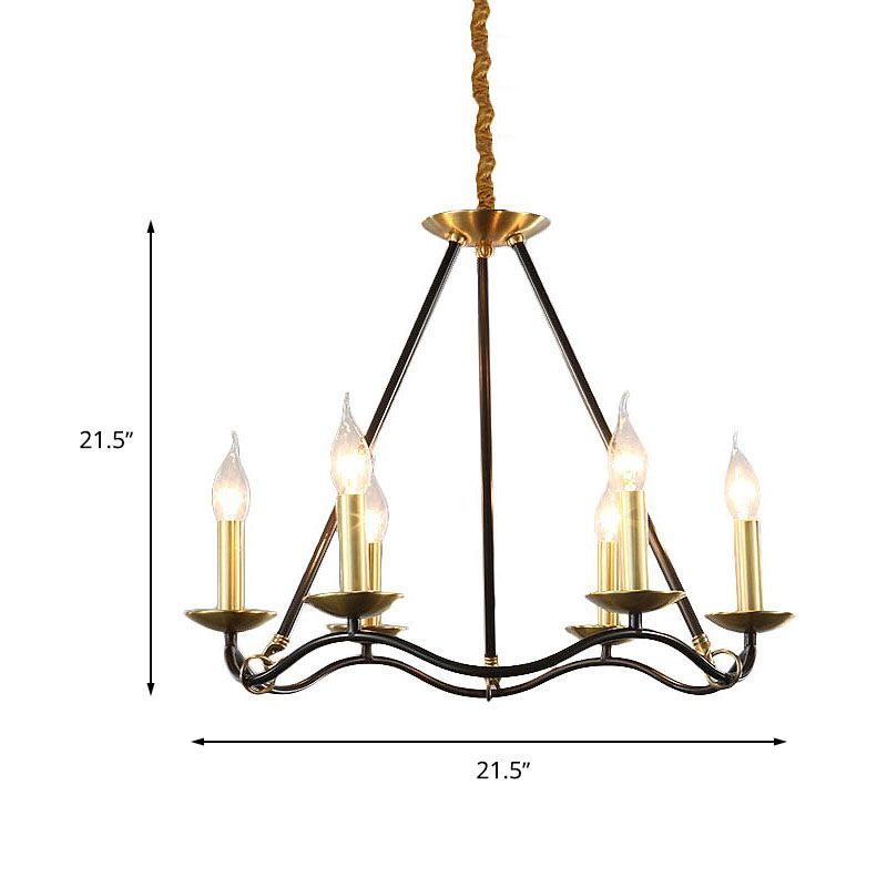 Bougie de lustre en métal noir pendante 6/9/15 Bulbes Pendoir traditionnel Prenant Light pour le salon