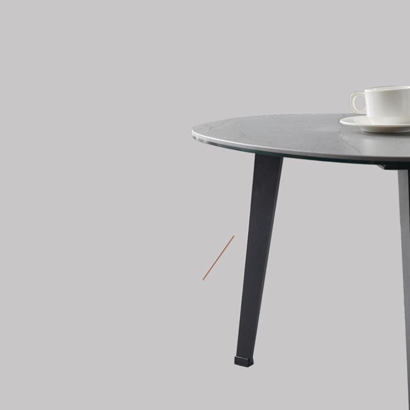 Contemporary White/Grey Free Shape Coffee Table with Metal Base