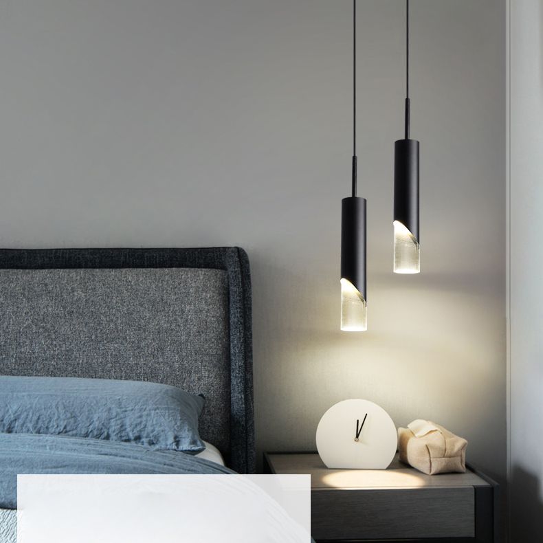 LED Mini Cilindri a cilindri Lighting Forma lampada a soffitto in metallo in tonalità acrilica trasparente