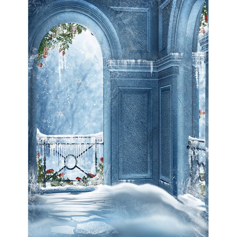 Contemporary Arched Door Mural Decal Blue Dining Bedroom Wall Decor, Personalized