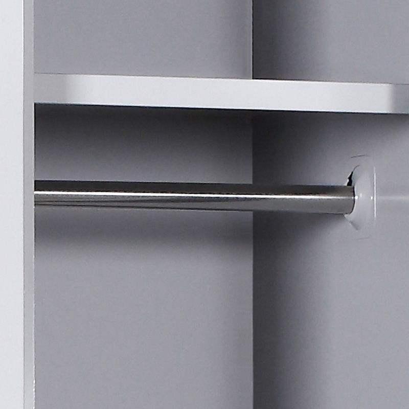 Metal Gray Cabinet for Bathroom Contemporary Storage Cabinet with Hinged Doors