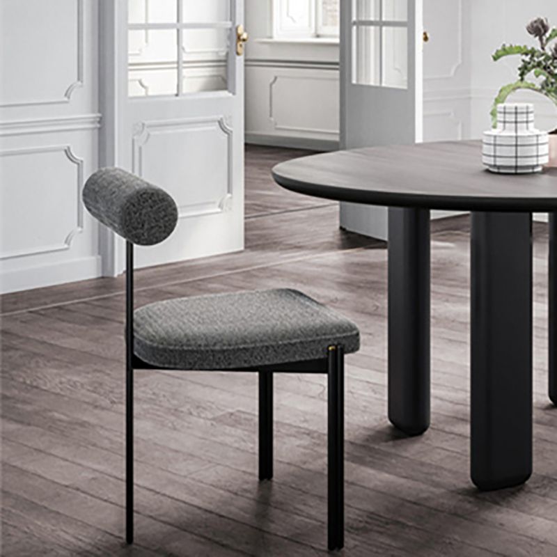 Scandinavian Side Dining Chair Upholstered Metal Chair for Dining Room