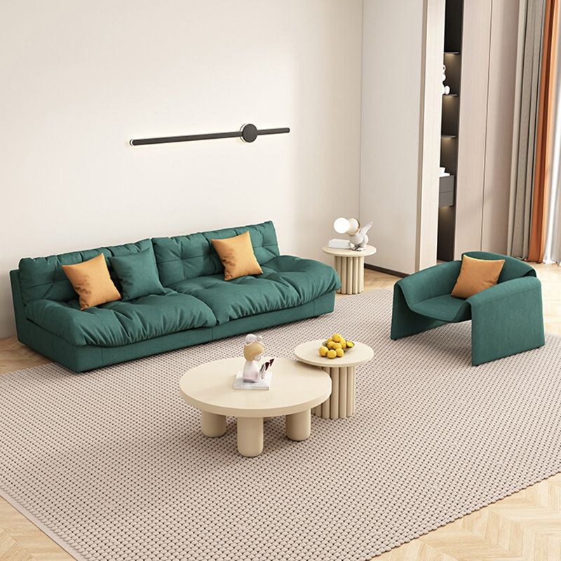 Dark Green Fabric Sofa Contemporary Armless Settee Apartment Seating