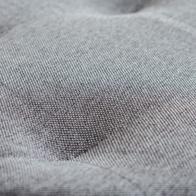 Contemporary Pouf Ottoman Fabric Upholstered Tufted Solid Color Cylinder Shape Ottoman