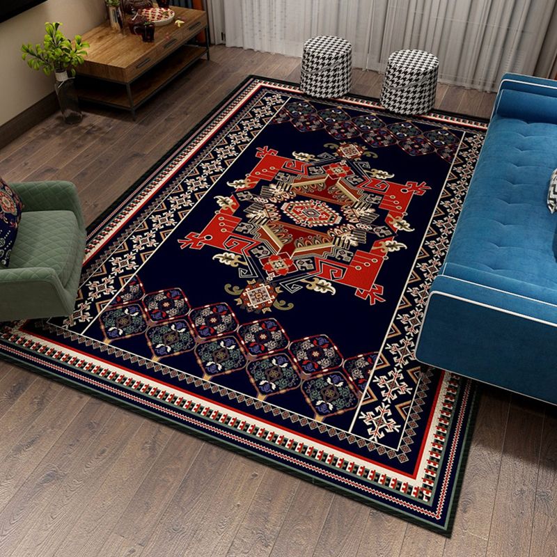Roter Vintage Teppich Polyester Rafikenteppich nicht rutscher Backing Teppich für Wohnkultur