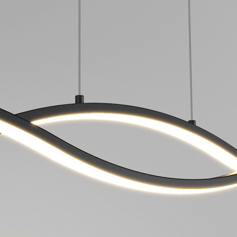 2-Light Modern Island Lighting Black/White LED Ceiling Light for Bedroom